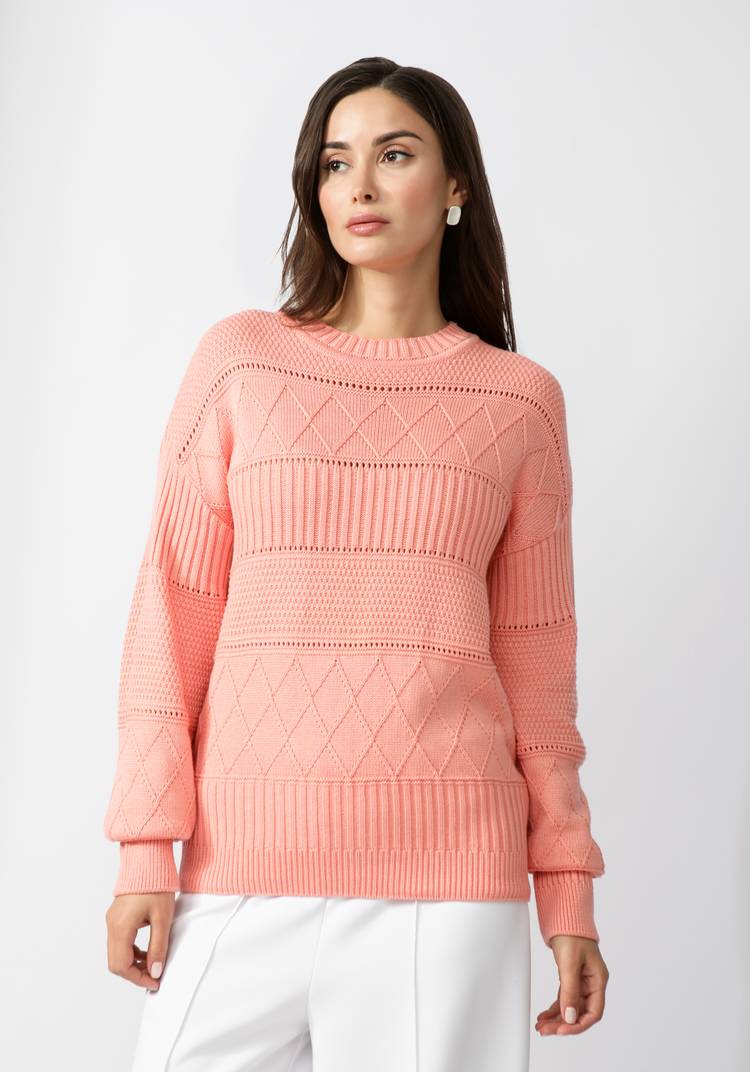 Джемпер женский со структурной вязкой шир.  750, рис. 10