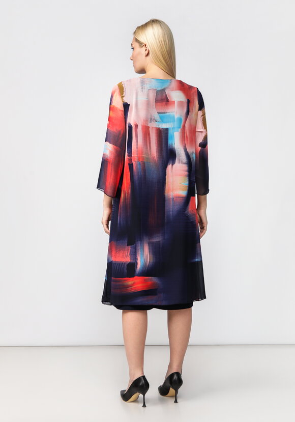 Платье трикотажное с шифоновой накидкой шир.  580, рис. 11