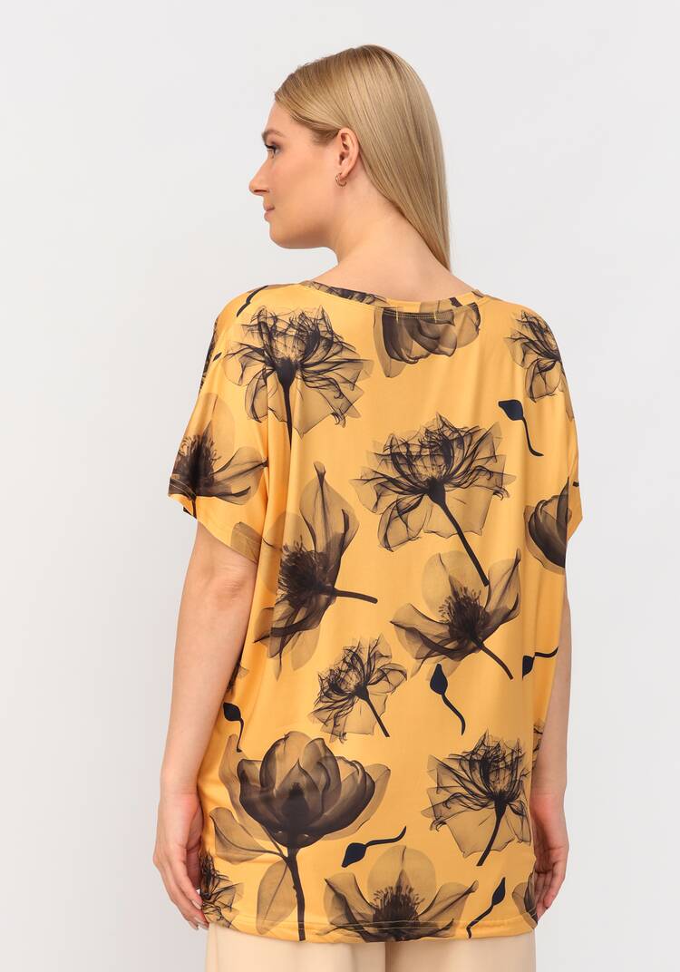 Блуза со стразами и цветочным принтом шир.  750, рис. 28