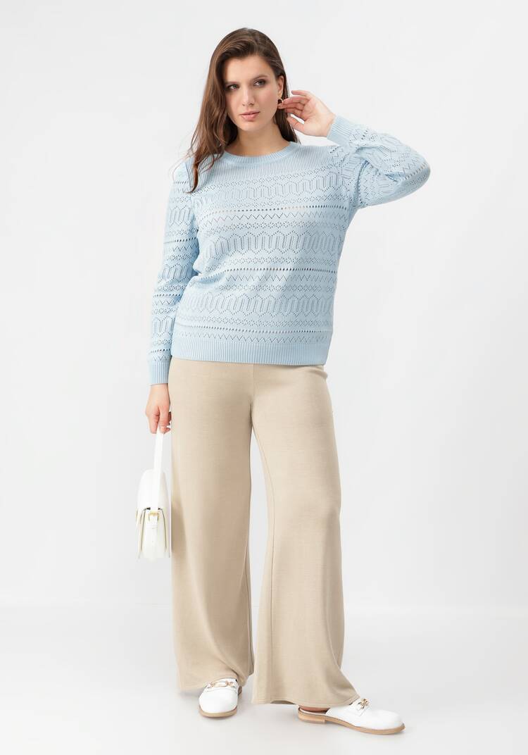 Джемпер с ажурным принтом шир.  750, рис. 9