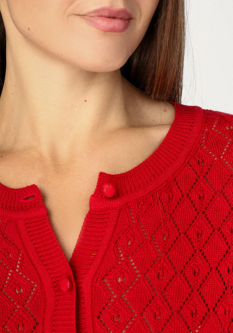 Кардиган ажурный с обтянутыми пуговицами шир.  750, рис. 28