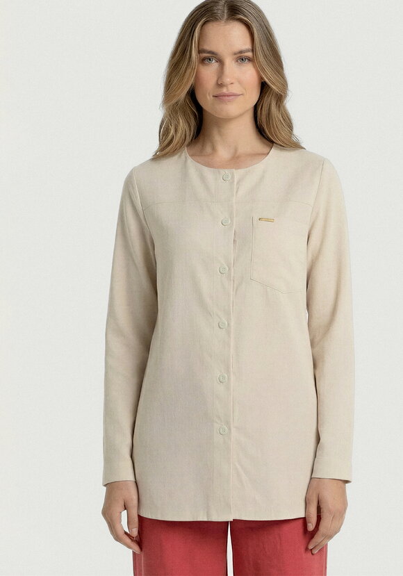Рубашка на пуговицах из льна шир.  580, рис. 4