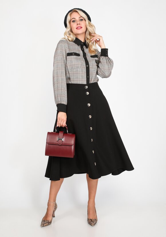 Рубашка в клетку с декоративным элементом шир.  580, рис. 2