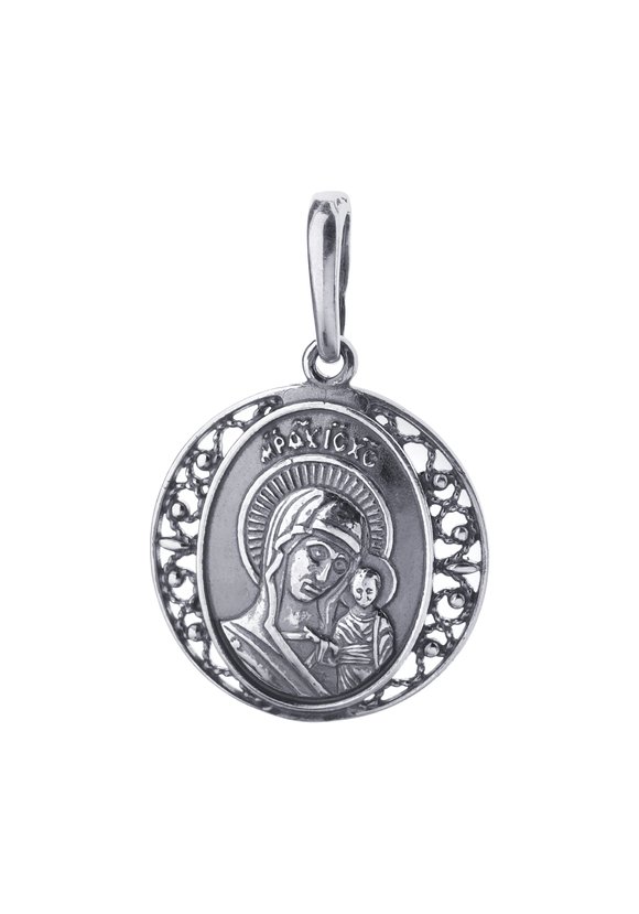 Серебряная подвеска  Богородица шир.  580, рис. 7