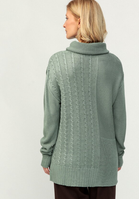 Удлиненный джемпер с косами шир.  580, рис. 3