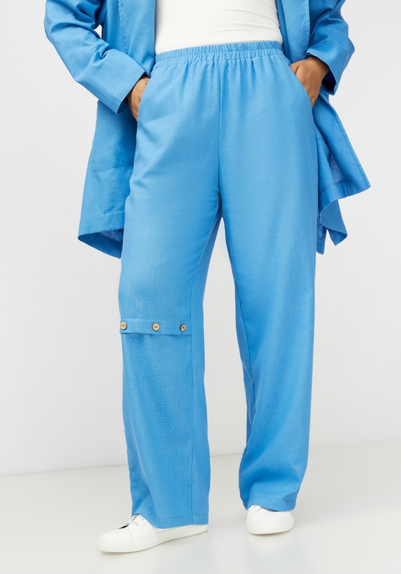 Брюки с декоративной складкой впереди шир.  580, рис. 12