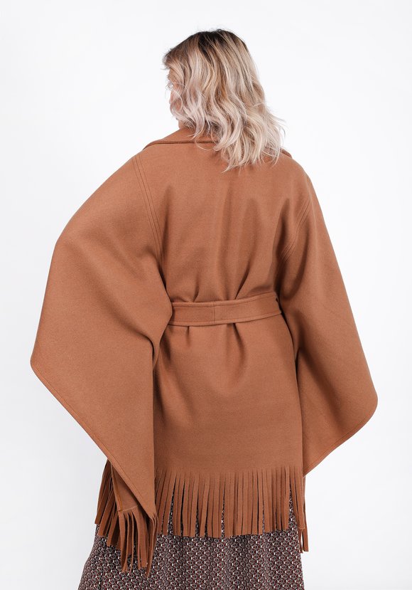 Пальто-пончо с бахромой шир.  580, рис. 4