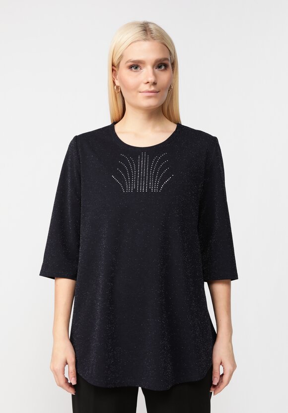 Блуза с метанитью и декором на груди шир.  580, рис. 4