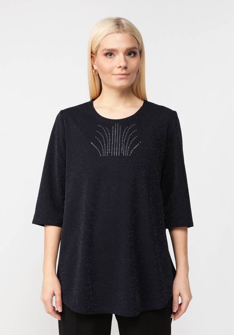 Блуза с метанитью и декором на груди шир.  750, рис. 4