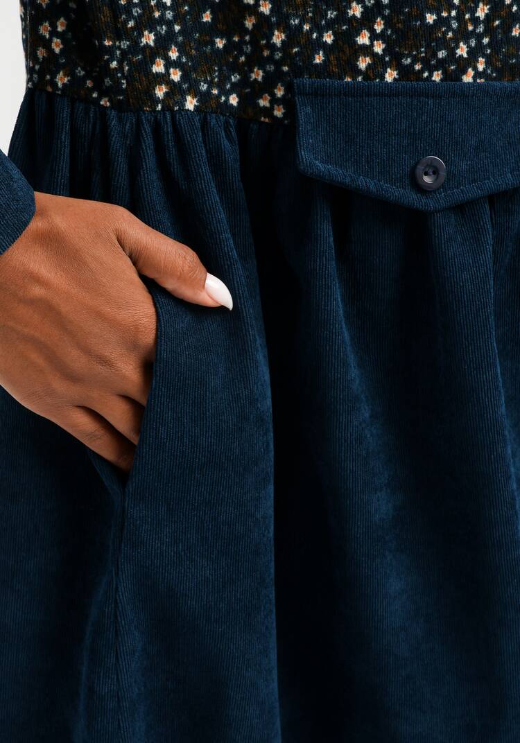 Платье комбинированное с воротником-стойкой шир.  750, рис. 6