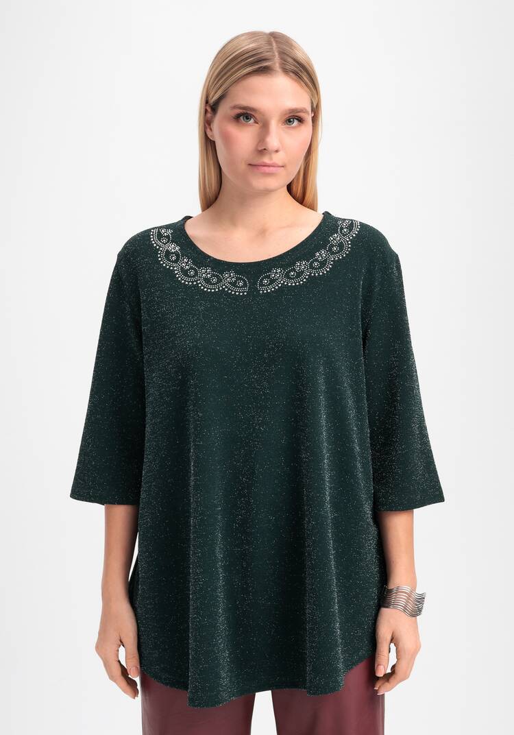 Туника с люрексом и декором из страз шир.  750, рис. 16
