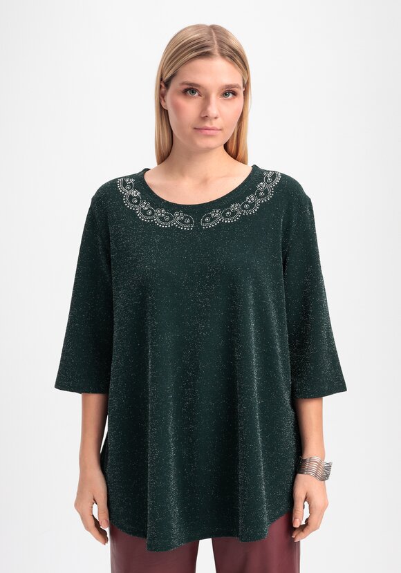 Туника с люрексом и декором из страз шир.  580, рис. 16