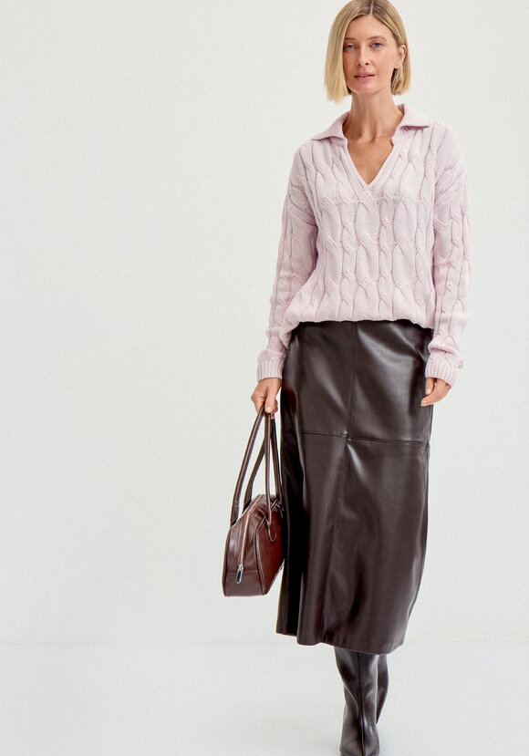 Джемпер с косами и воротником-поло шир.  580, рис. 24