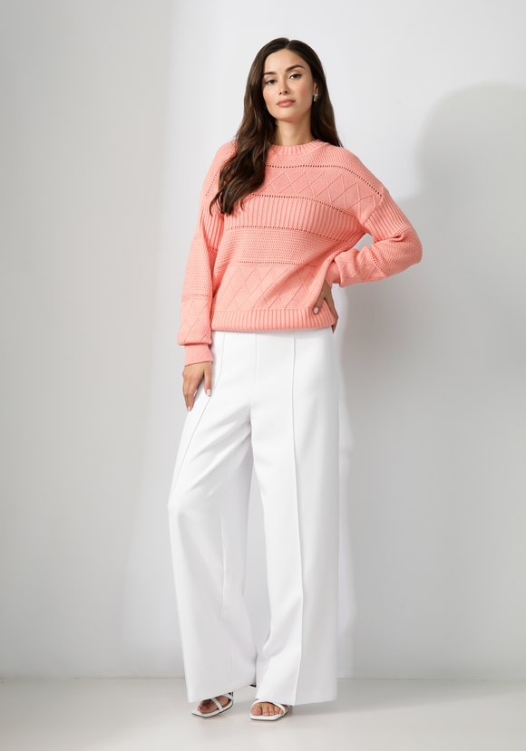 Джемпер женский со структурной вязкой шир.  580, рис. 8