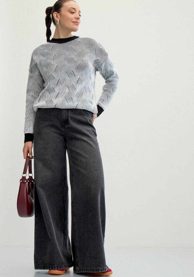 Джемпер с фактурным орнаментом шир.  750, рис. 7