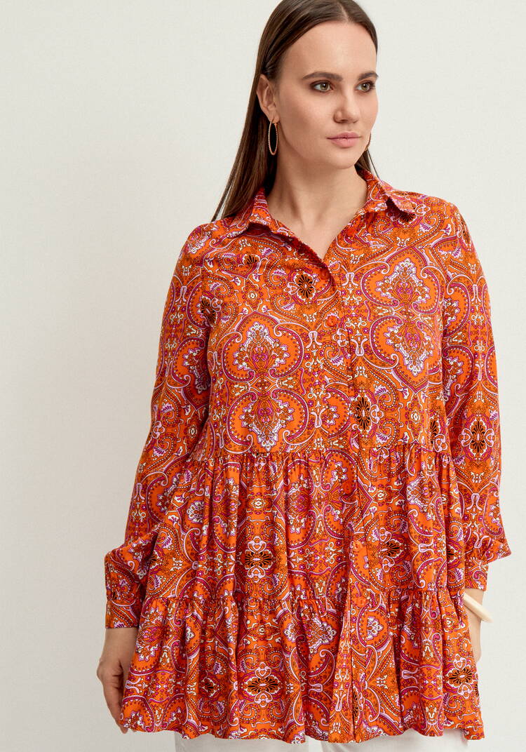 Блуза А-силуэта с ярусами шир.  750, рис. 4