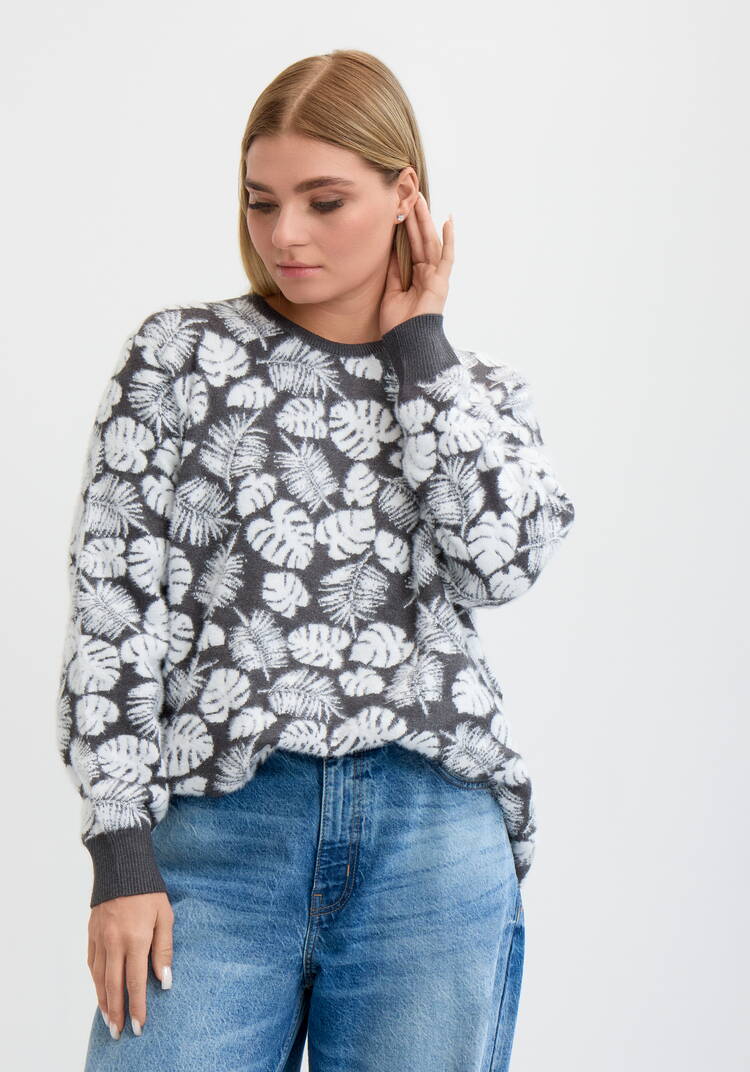 Туника пушистая с принтом шир.  750, рис. 7