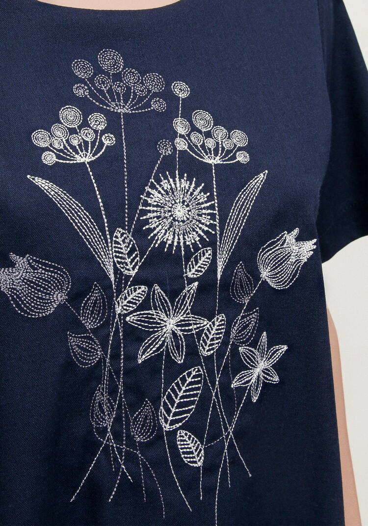 Блуза с принтом из льна шир.  750, рис. 5