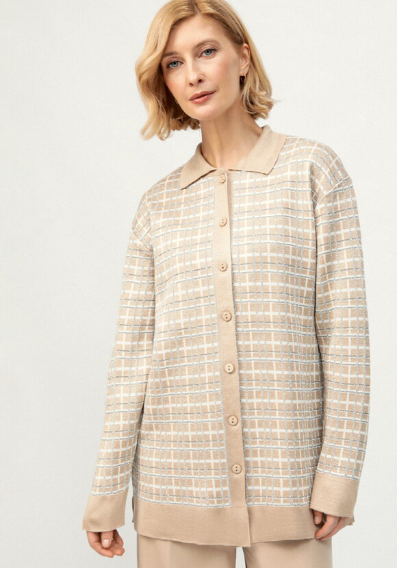 Рубашка-джемпер с отложным воротником клетка шир.  580, рис. 1