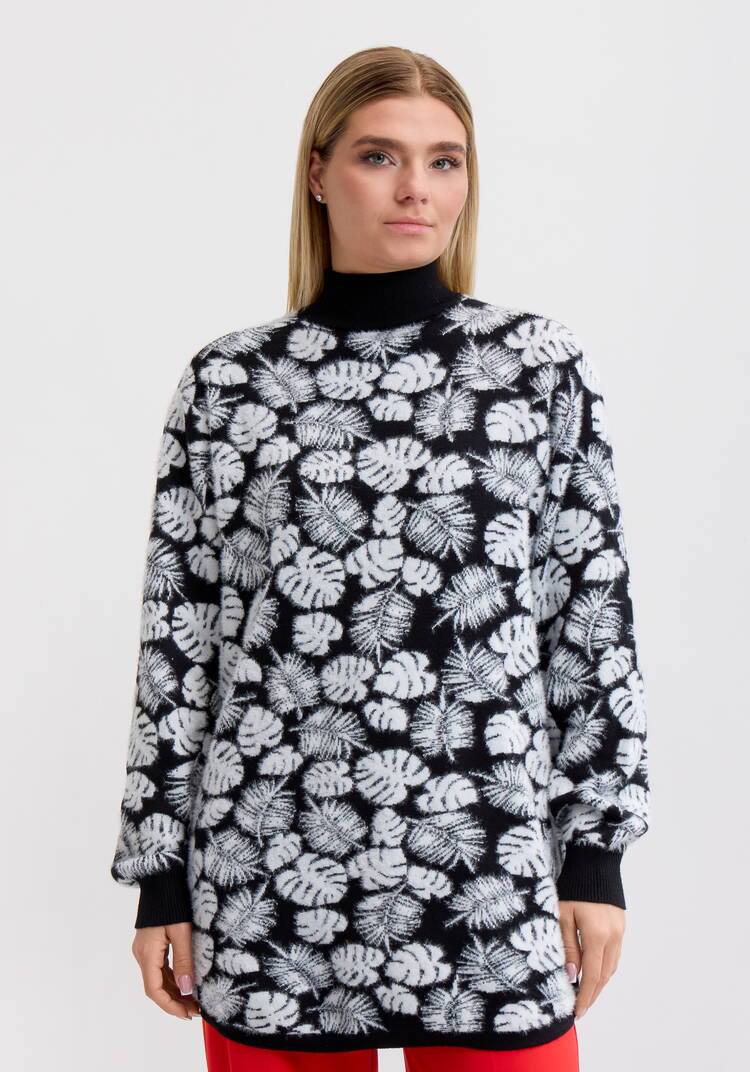 Туника пушистая с принтом шир.  750, рис. 38