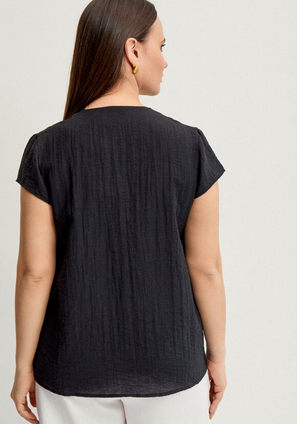 Блуза с разрезом на груди и коротким рукавом шир.  580, рис. 10