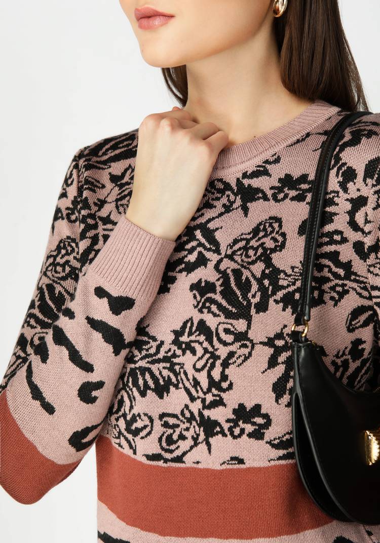 Джемпер женский с цветочным принтом шир.  750, рис. 4