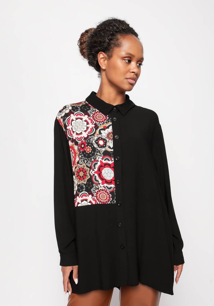 Рубашка оверсайз с декоративной отделкой шир.  750, рис. 12