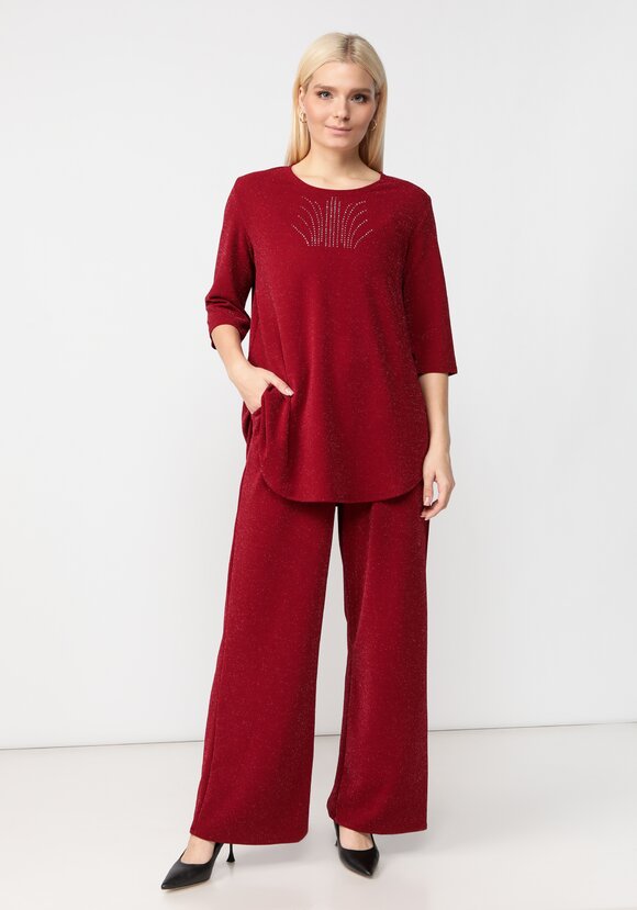 Блуза с метанитью и декором на груди шир.  580, рис. 9