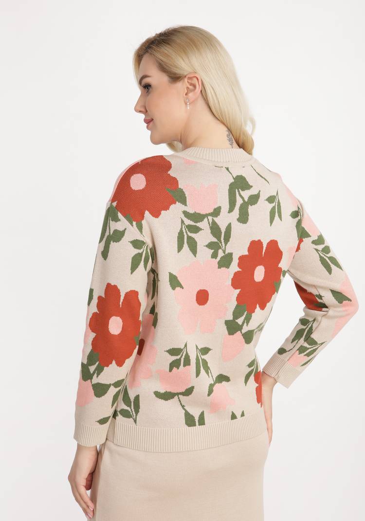 Джемпер прямой с крупным цветочным рисунком шир.  750, рис. 6