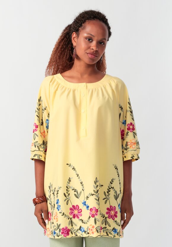 Блуза с цветочной вышивкой и рукавом реглан шир.  580, рис. 4