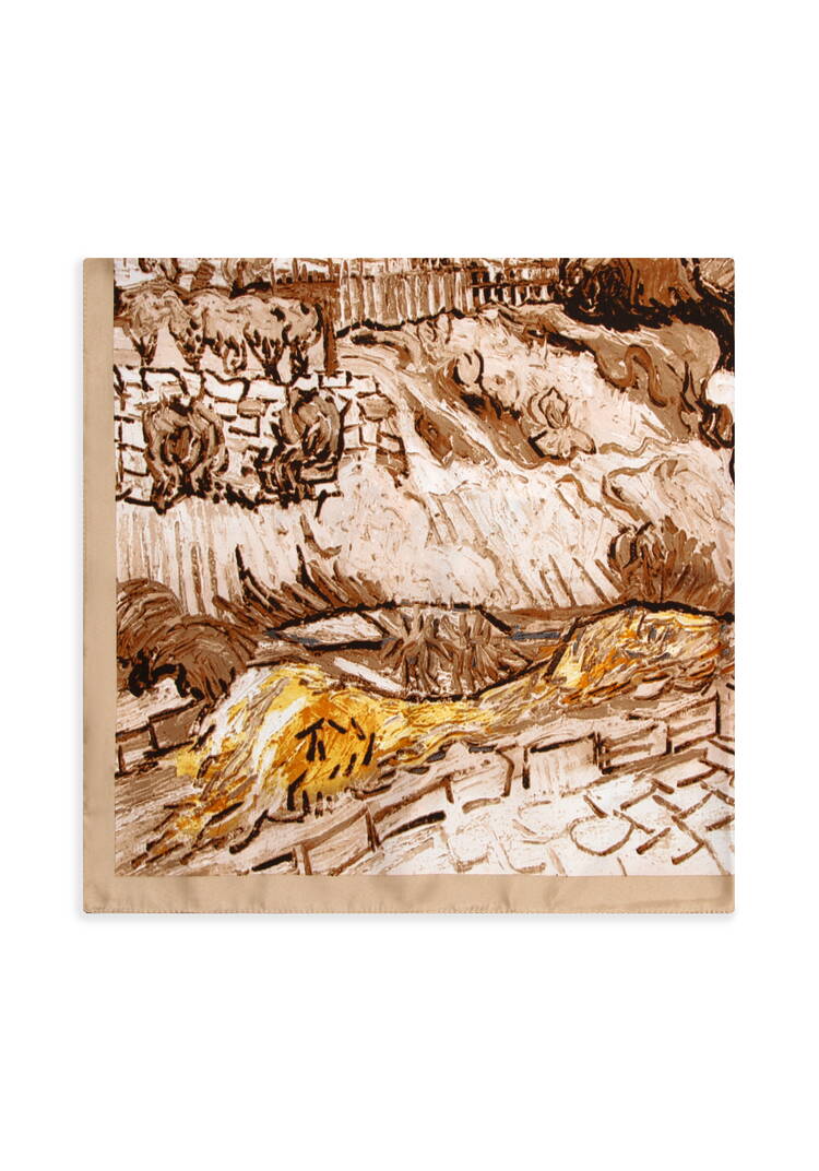 Платок с рисунком пейзажа шир.  750, рис. 8