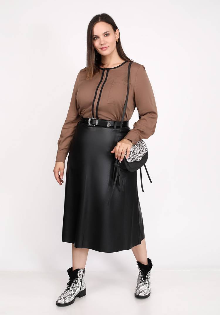 Блуза с контрастной планкой и карманом шир.  750, рис. 3