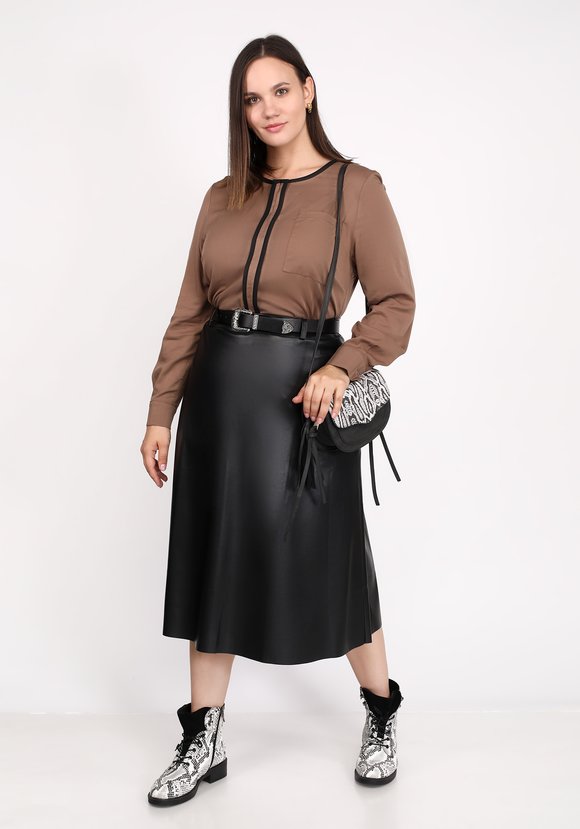 Блуза с контрастной планкой и карманом шир.  580, рис. 3