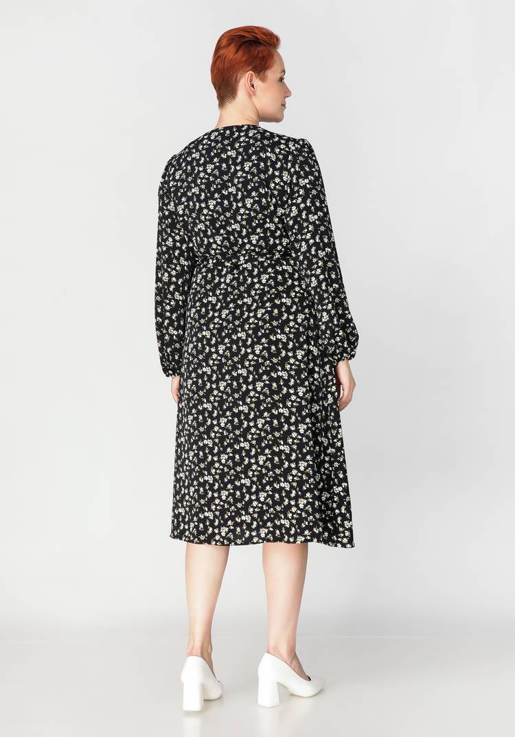 Платье принтованное на запах с поясом шир.  750, рис. 4