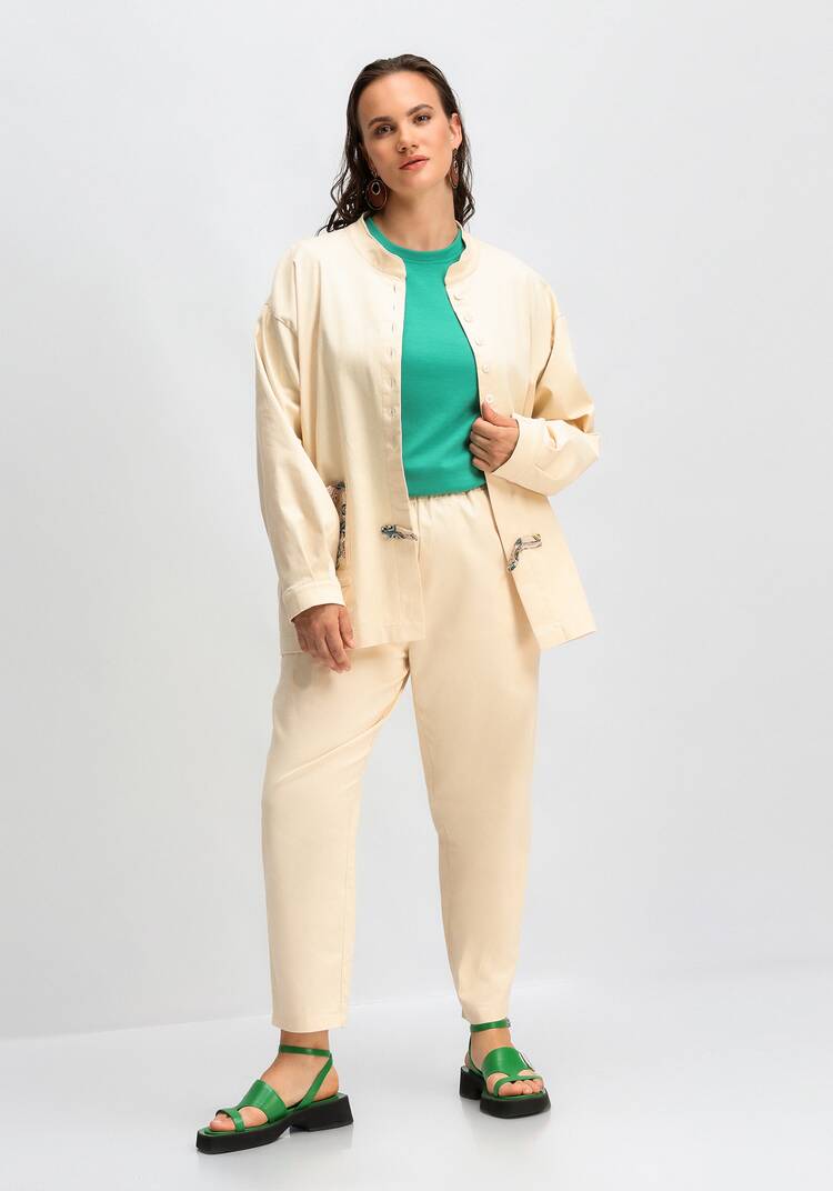 Брюки с контрастной отделкой шир.  750, рис. 26