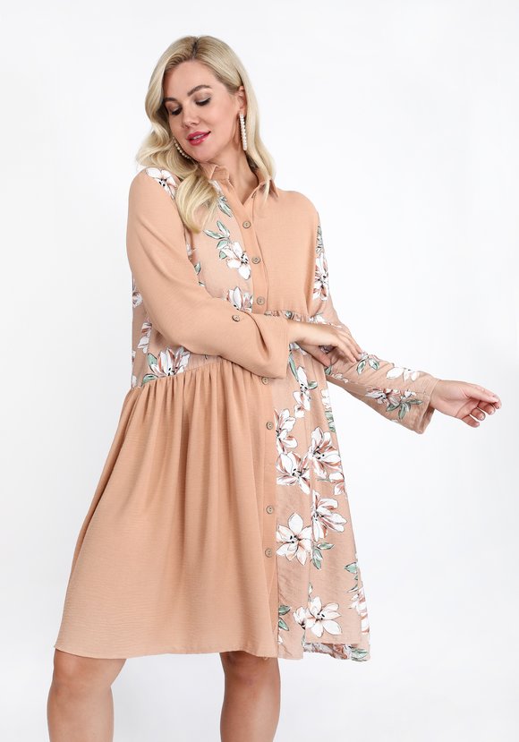 Платье из комбинированных тканей шир.  580, рис. 4