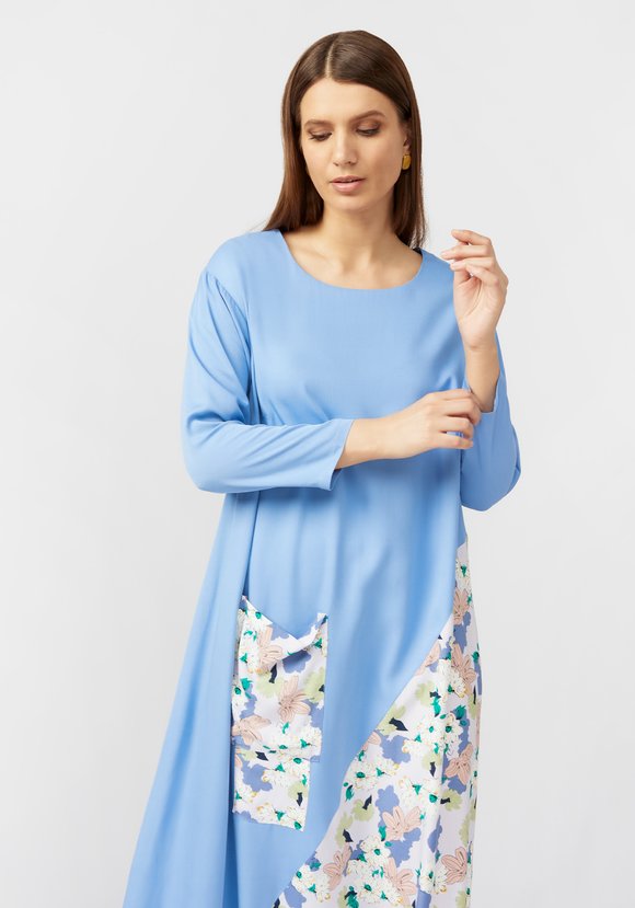 Платье с контрастными вставками Белла шир.  580, рис. 5