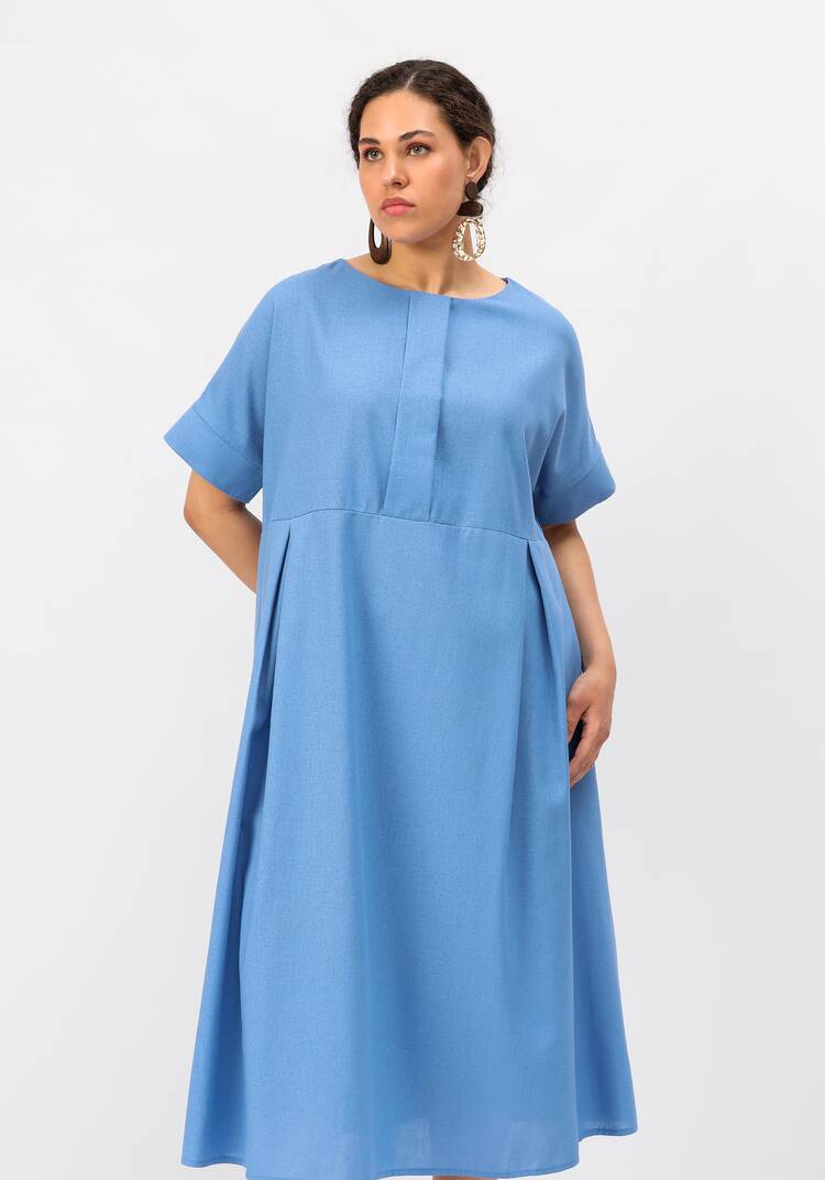 Платье свободного кроя с мягкими складками шир.  750, рис. 10