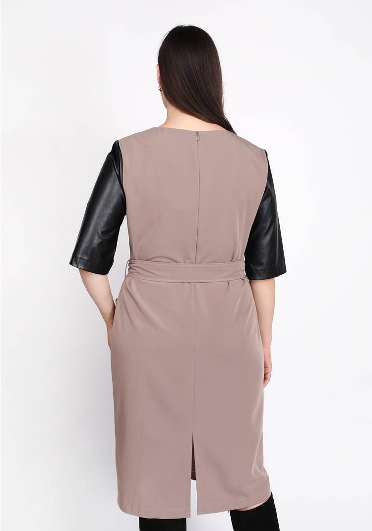 Платье с рукавами из экокожи шир.  750, рис. 6