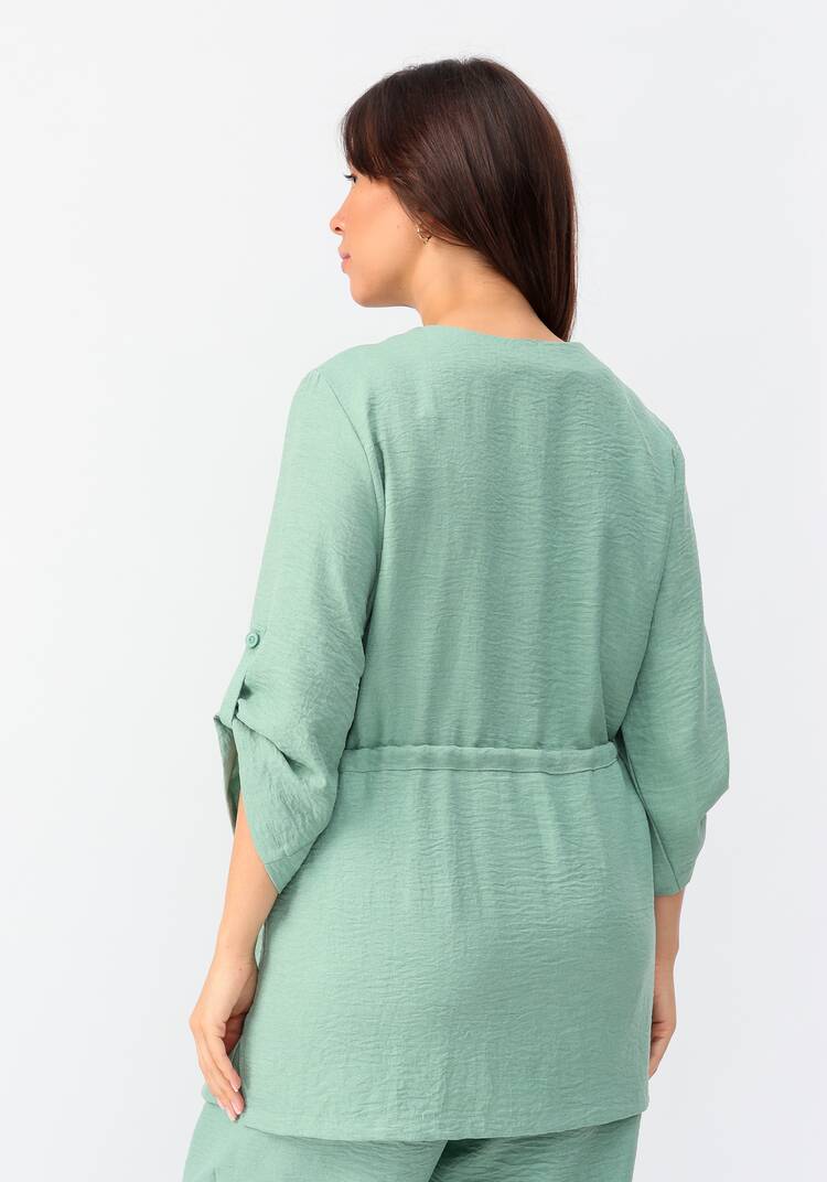 Кардиган на пуговицах с кулиской по талии шир.  750, рис. 13