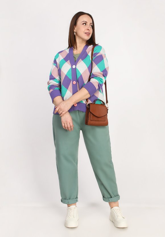 Кардиган Яркие ромбы шир.  580, рис. 19