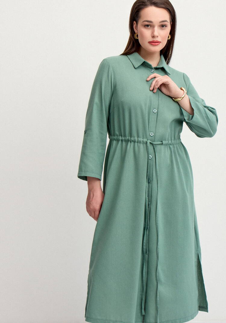 Платье-рубашка изо льна шир.  750, рис. 17