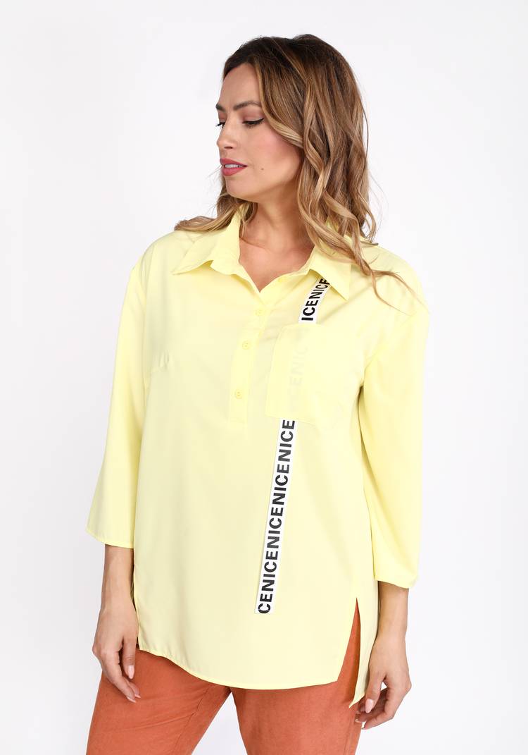 Блуза из вискозы с декоративной отделкой шир.  750, рис. 5