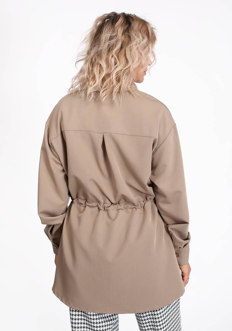 Блуза однотонная с кулиской на талии шир.  750, рис. 3