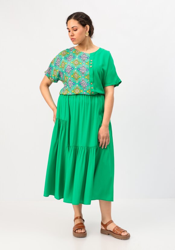 Блуза с асимметричной вставкой шир.  580, рис. 2