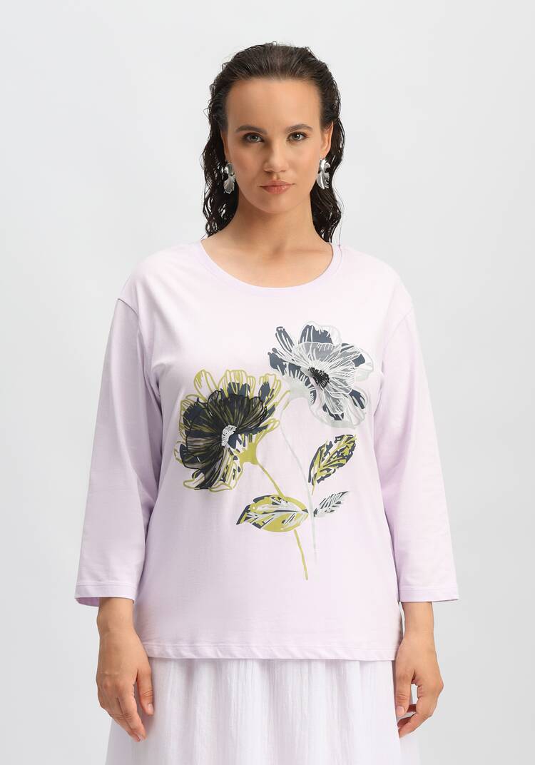 Лонгслив с цветами 3D шир.  750, рис. 21
