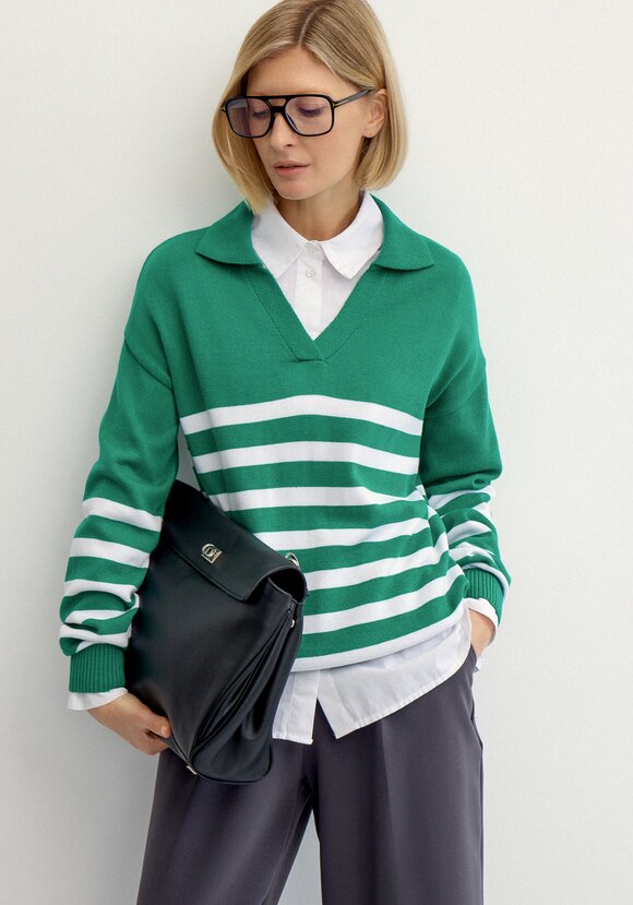 Джемпер поло в полоску шир.  580, рис. 1