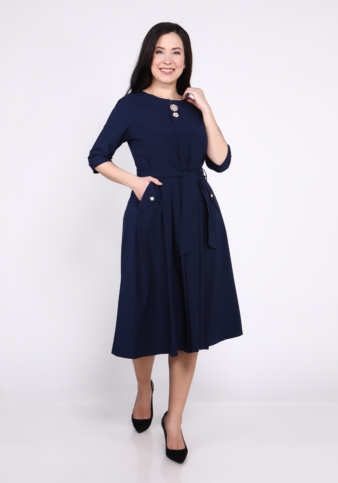 Платье "Марсель" Kumar collection, размер 52, цвет тёмно-синий - фото 1