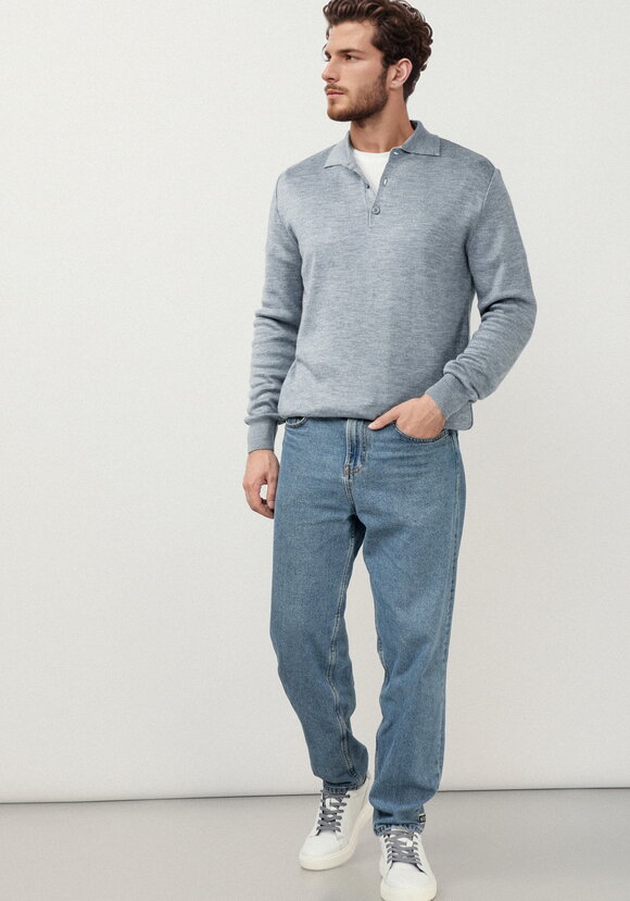 Джемпер-поло на пуговицах шир.  580, рис. 2