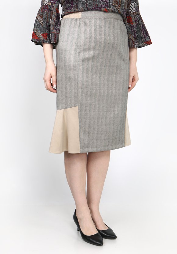 Юбка из эко-замши с воланом шир.  580, рис. 1